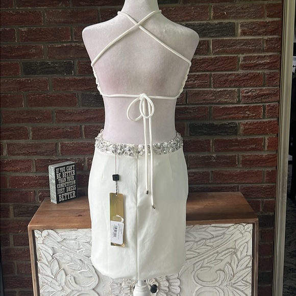 PatBO Revolve Hand-Beaded Halter-Neck Mini Dress Size 4 NWT - Picture 7 of 9